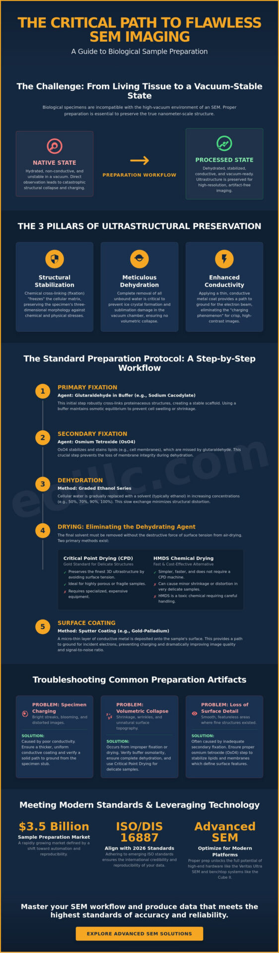 Biological Sample Preparation for SEM: A Comprehensive Technical Guide for 2026