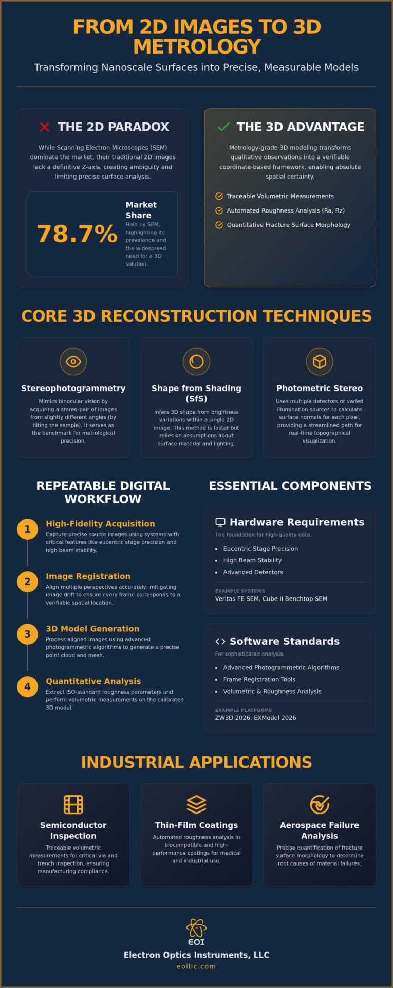 Infographic on SEM to 3D metrology workflow