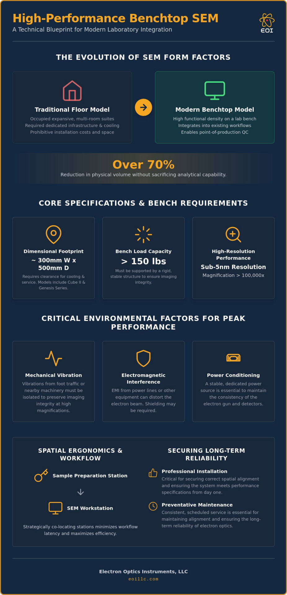 Infographic: benchtop SEM specifications and requirements