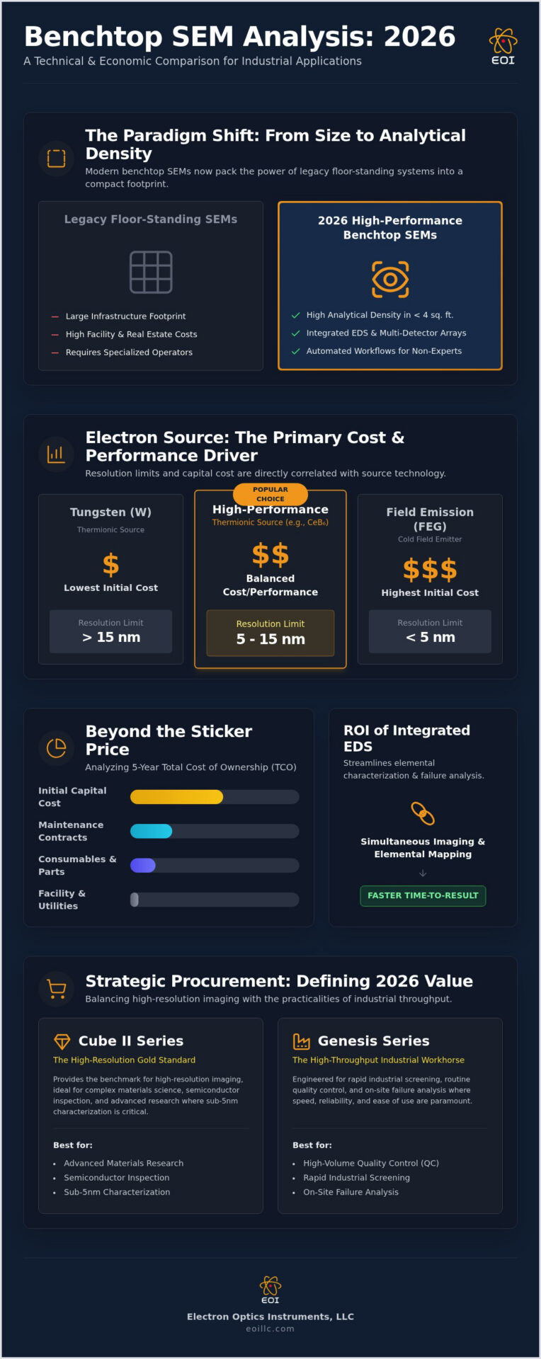 Cost Comparison of Benchtop SEM Models: A 2026 Technical and Economic Analysis