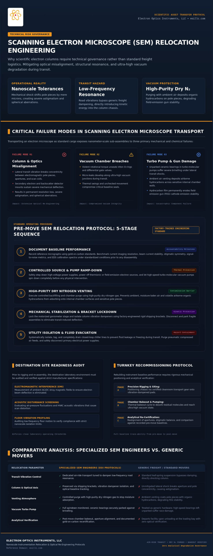 SEM Relocation Services: The Complete Laboratory Moving & Recommissioning Guide (2026)